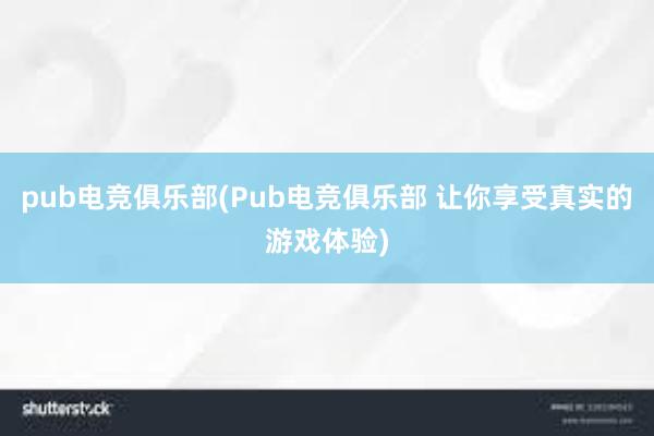 pub电竞俱乐部(Pub电竞俱乐部 让你享受真实的游戏体验)