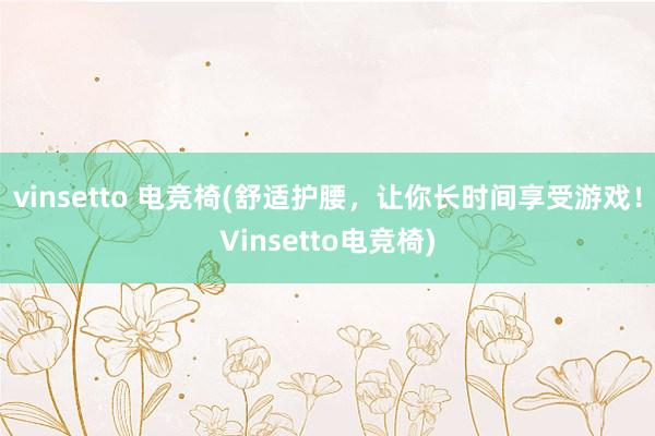 vinsetto 电竞椅(舒适护腰，让你长时间享受游戏！Vinsetto电竞椅)