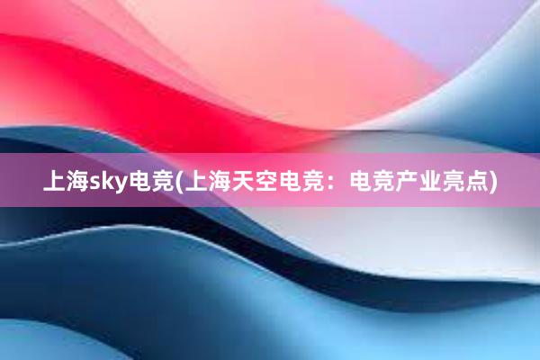 上海sky电竞(上海天空电竞：电竞产业亮点)