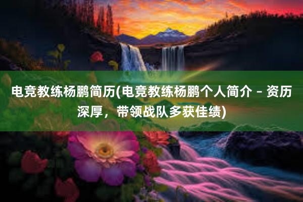 电竞教练杨鹏简历(电竞教练杨鹏个人简介 – 资历深厚，带领战队多获佳绩)