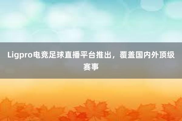 Ligpro电竞足球直播平台推出，覆盖国内外顶级赛事