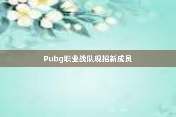 Pubg职业战队现招新成员