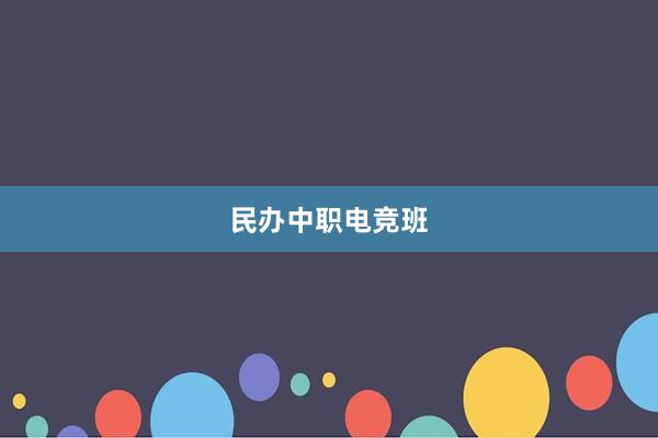 民办中职电竞班