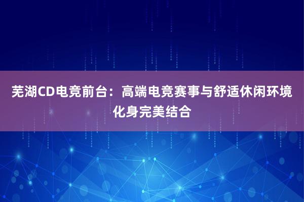 芜湖CD电竞前台：高端电竞赛事与舒适休闲环境化身完美结合